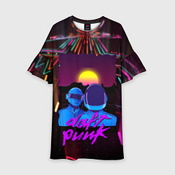 Платье клеш для девочки Daft Punk Electrix, цвет: 3D-принт