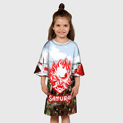 Платье клеш для девочки SAMURAI CYBERPUNK, цвет: 3D-принт — фото 2
