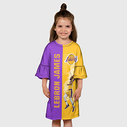 Платье клеш для девочки Леброн NBA, цвет: 3D-принт — фото 2