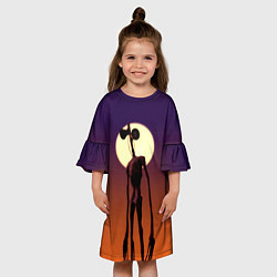 Платье клеш для девочки Сиреноголовый Хоррор Закат, цвет: 3D-принт — фото 2