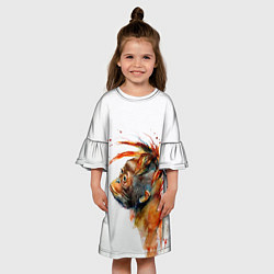 Платье клеш для девочки Орангутанг, цвет: 3D-принт — фото 2
