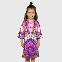 Платье клеш для девочки Тай-дай, цвет: 3D-принт — фото 2