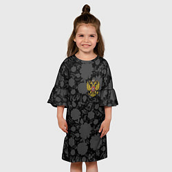 Платье клеш для девочки Герб России Хохлома, цвет: 3D-принт — фото 2