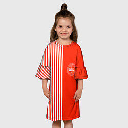 Платье клеш для девочки Сборная Дании, цвет: 3D-принт — фото 2