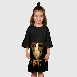 Платье клеш для девочки Скелет, цвет: 3D-принт — фото 2