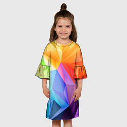 Платье клеш для девочки Радужная геометрия, цвет: 3D-принт — фото 2