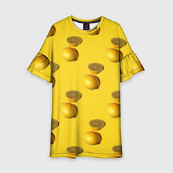 Платье клеш для девочки Летние лимоны, цвет: 3D-принт