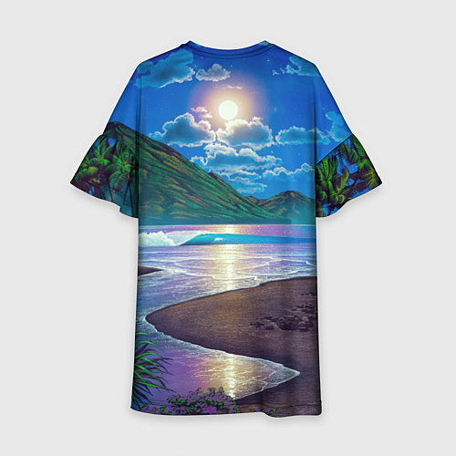 Детское платье Гавайский пейзаж / 3D-принт – фото 2