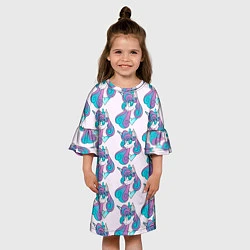 Платье клеш для девочки Пони узор, цвет: 3D-принт — фото 2
