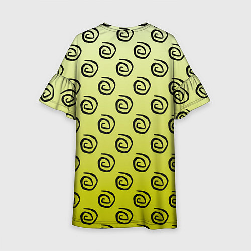 Детское платье Узор спиральки на желтом фоне / 3D-принт – фото 2