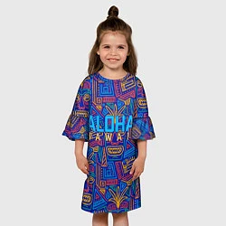 Платье клеш для девочки ALOHA HAWAII АЛОХА ГАВАЙИ, цвет: 3D-принт — фото 2
