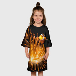 Платье клеш для девочки Клоуны в актинии, цвет: 3D-принт — фото 2