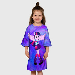Платье клеш для девочки Twighlight Sparkle, цвет: 3D-принт — фото 2
