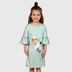 Платье клеш для девочки Чимин в цветах, цвет: 3D-принт — фото 2