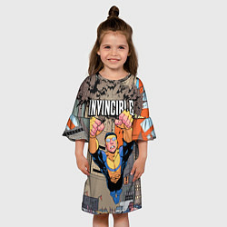 Платье клеш для девочки Неуязвимый Invincible, цвет: 3D-принт — фото 2