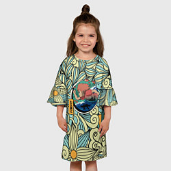 Платье клеш для девочки Gake no ue no Ponyo, цвет: 3D-принт — фото 2