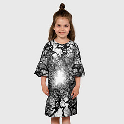 Платье клеш для девочки Texture Branches, цвет: 3D-принт — фото 2