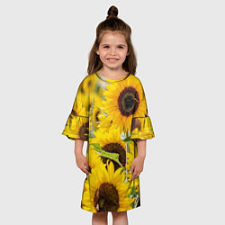Платье клеш для девочки Лето, цвет: 3D-принт — фото 2