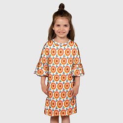 Платье клеш для девочки Поп арт, мишень, диски дождь, цвет: 3D-принт — фото 2