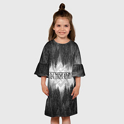 Платье клеш для девочки Клыки леса, цвет: 3D-принт — фото 2