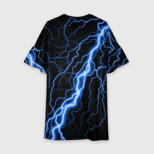 Детское платье ГОЛУБАЯ МОЛНИЯ ГРОЗА / 3D-принт – фото 2