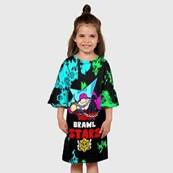 Платье клеш для девочки Плохиш Базз, Buzz Brawl Stars, цвет: 3D-принт — фото 2