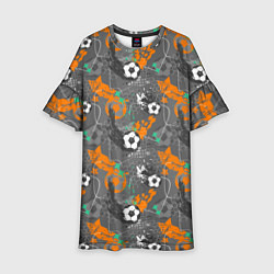 Платье клеш для девочки Football, цвет: 3D-принт