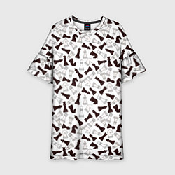 Платье клеш для девочки Шахматные Фигуры, цвет: 3D-принт