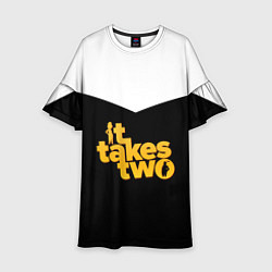 Платье клеш для девочки It takes two Logo Z, цвет: 3D-принт