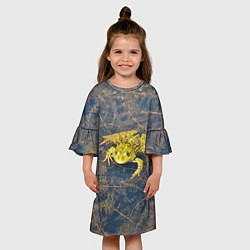 Платье клеш для девочки Лягушка, цвет: 3D-принт — фото 2