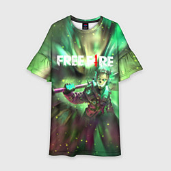 Платье клеш для девочки FREEFIRE Battlegrounds Z, цвет: 3D-принт
