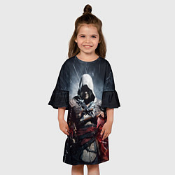 Платье клеш для девочки Assassins Creed 4: Black Flag, цвет: 3D-принт — фото 2