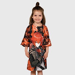 Платье клеш для девочки DILUC FIRE, цвет: 3D-принт — фото 2