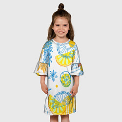 Платье клеш для девочки Фруктовое настроение, цвет: 3D-принт — фото 2