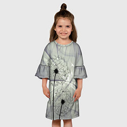 Платье клеш для девочки Одуванчики, цвет: 3D-принт — фото 2
