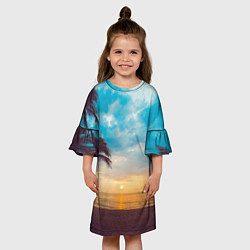 Платье клеш для девочки Пейзаж, цвет: 3D-принт — фото 2