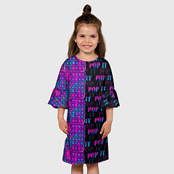 Платье клеш для девочки POP it NEON, цвет: 3D-принт — фото 2