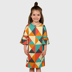 Платье клеш для девочки Треугольники, цвет: 3D-принт — фото 2