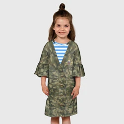 Платье клеш для девочки Камуфляж ВДВ со значком, цвет: 3D-принт — фото 2