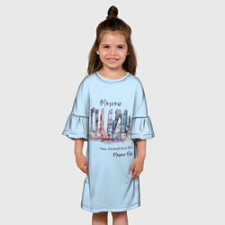 Платье клеш для девочки Москва-Сити, цвет: 3D-принт — фото 2