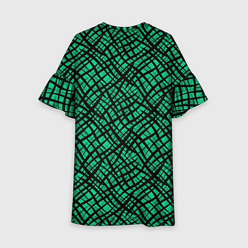 Детское платье Абстрактный зелено-черный узор / 3D-принт – фото 2