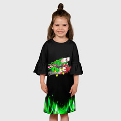 Платье клеш для девочки Лизун на скейте, цвет: 3D-принт — фото 2