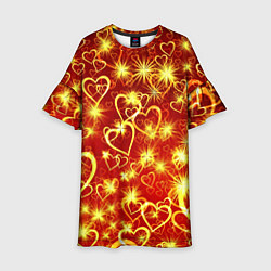 Платье клеш для девочки Любовный взрыв, цвет: 3D-принт