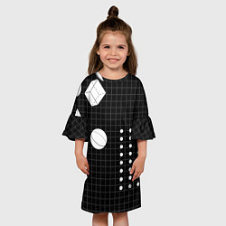 Платье клеш для девочки Черно-белые фигуры 3D, цвет: 3D-принт — фото 2