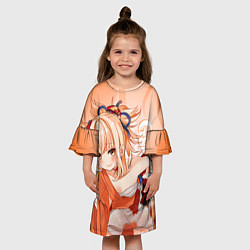 Платье клеш для девочки Genshin Impact, Ёимия, цвет: 3D-принт — фото 2