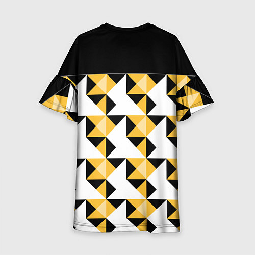Детское платье Черно-желтый геометрический / 3D-принт – фото 2