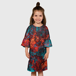 Платье клеш для девочки Текстура камня, цвет: 3D-принт — фото 2
