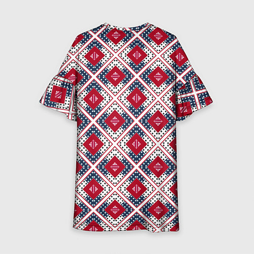 Детское платье Красно-синий плед -клетка / 3D-принт – фото 2