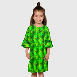 Платье клеш для девочки Неоновый полосатый узор, цвет: 3D-принт — фото 2
