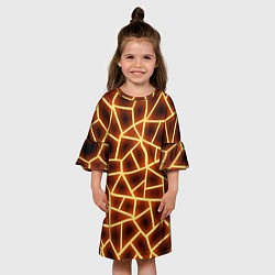 Платье клеш для девочки Огненная геометрия, цвет: 3D-принт — фото 2
